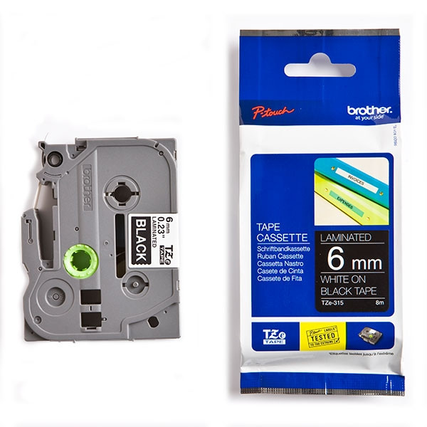 Brother TZe-315 tape wit op zwart 6 mm (origineel) 904062 - 1