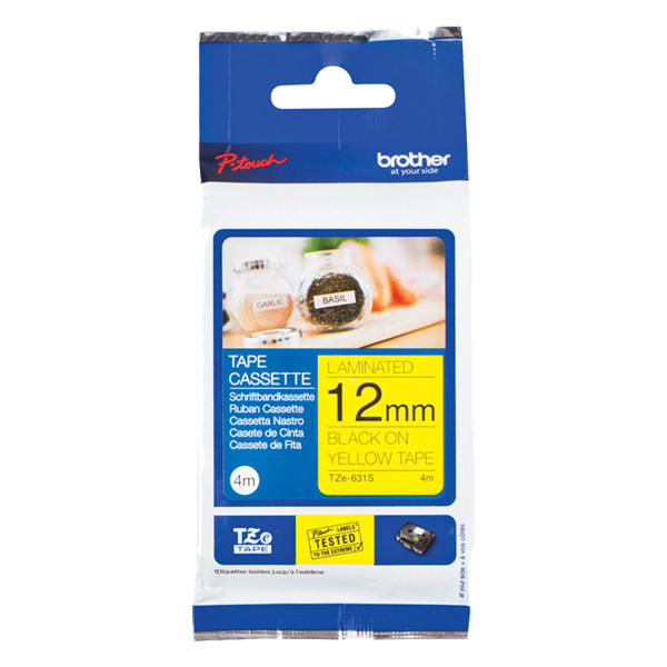 Brother TZe-631S tape zwart op geel 12 mm (origineel) TZe-631S 080552 - 1