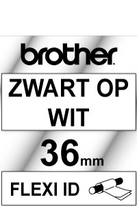 Brother TZe-FX161 Flexi ID tape zwart op transparant 36 mm (origineel) TZ-FX161 080810 - 1