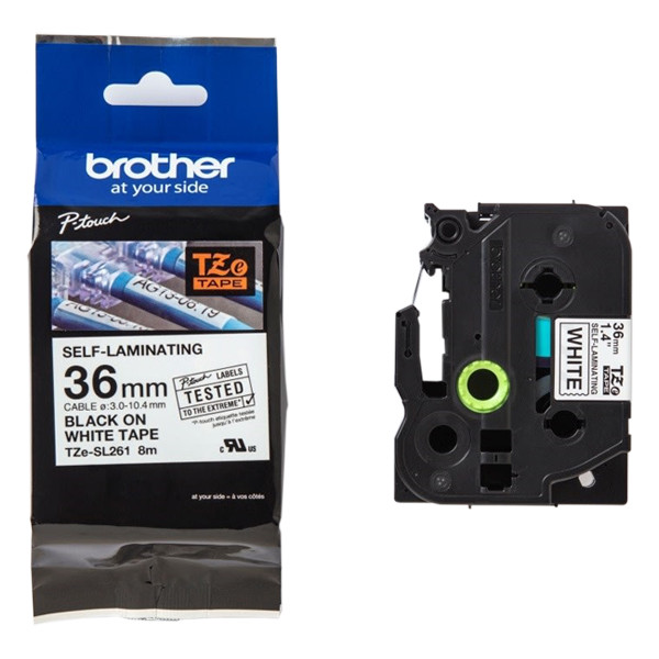 Brother TZe-SL261 zelflaminerend tape zwart op wit 36 mm (origineel) TZESL261 080836 - 1