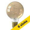 Aanbieding: 6x Calex E27 filament ledlamp globe G80 goud dimbaar 3.8W (25W) LCA00665 - 1