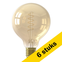 Aanbieding: 6x Calex E27 ledlamp globe G95 goud dimbaar 3.8W (25W)