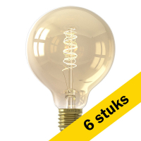 Aanbieding: 6x Calex E27 ledlamp globe G95 goud dimbaar 5.5W (40W)