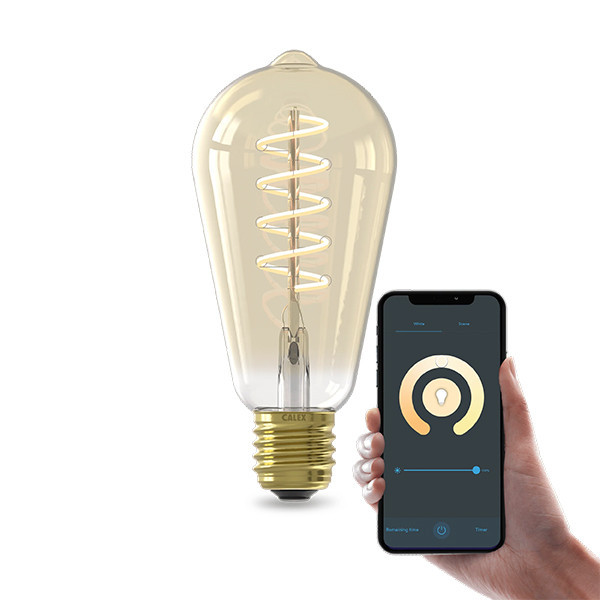 Calex E27 smart lamp edison ST64 goud WiFi (Tuya) LCA01193 - 1