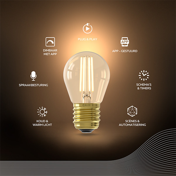 Calex E27 smart lamp kogel P45 goud WiFi (Tuya) LCA01196 - 2