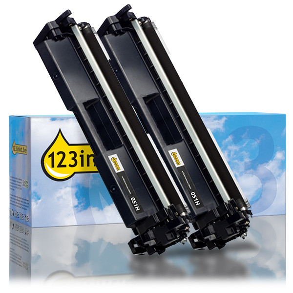 Canon 051H toner zwart hoge capaciteit dubbelpak (123inkt huismerk) 070041 - 1
