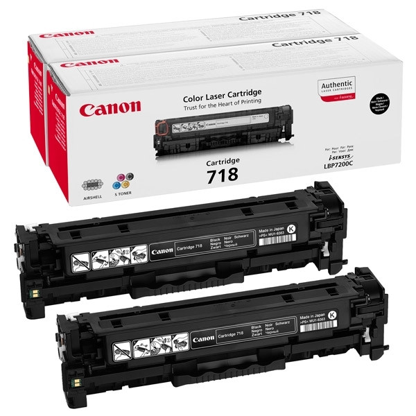 Canon 718 BK toner zwart dubbelpak (origineel) 2662B005 070752 - 1
