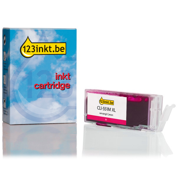 Canon CLI-551M XL inktcartridge magenta hoge capaciteit (123inkt huismerk) 6445B001C 018795 - 1