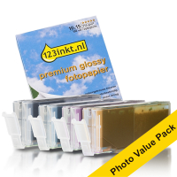 Canon CLI-581 value pack BK/C/M/Y-inktcartridge + 100 vellen fotopapier (123inkt huismerk)