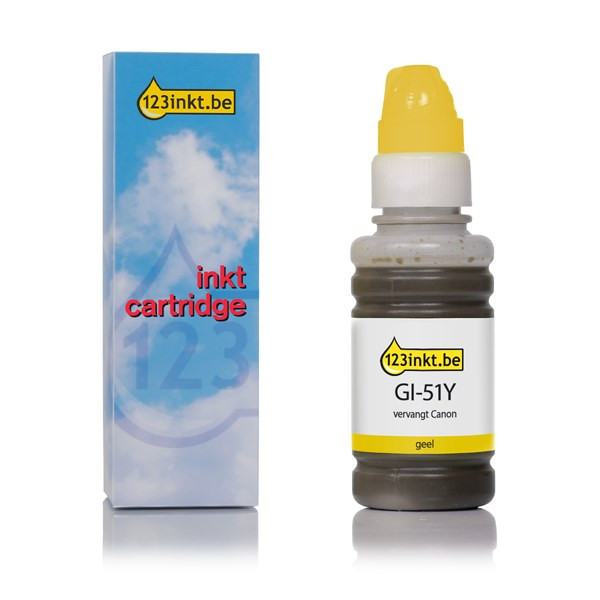 Canon GI-51Y inktfles geel (123inkt huismerk) 4548C001C 016025 - 1
