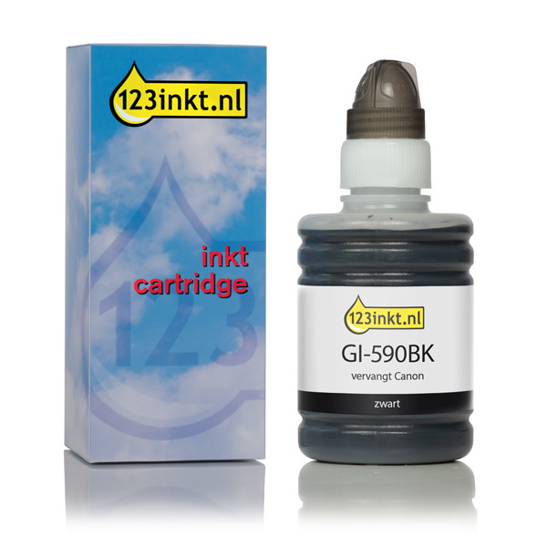 Canon GI-590BK inkttank zwart (123inkt huismerk) 1603C001C 017395 - 1