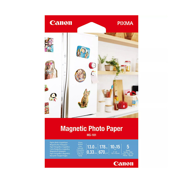 Canon MG-101 magnetisch fotopapier 178 g/m² 10 x 15 cm (5 vellen) 3634C002 154062 - 1