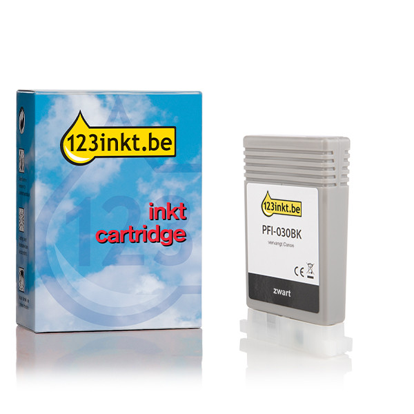 Canon PFI-030BK inktcartridge zwart (123inkt huismerk) 3489C001C 017529 - 1