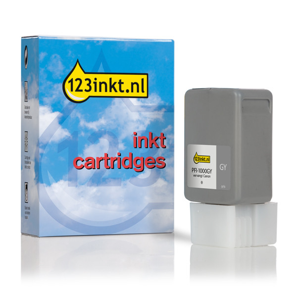 Canon PFI-1000GY inktcartridge grijs (123inkt huismerk) 0552C001C 010139 - 1