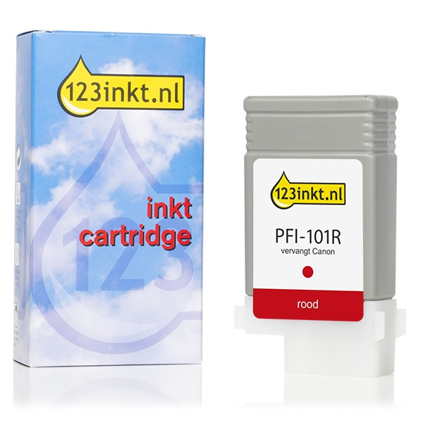 Canon PFI-101R inktcartridge rood (123inkt huismerk) 0889B001C 018265 - 1