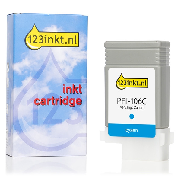 Canon PFI-106C inktcartridge cyaan (123inkt huismerk) 6622B001C 018903 - 1