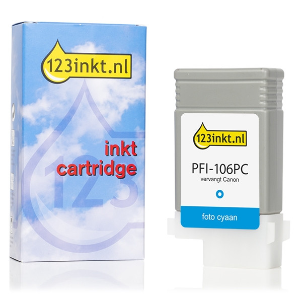 Canon PFI-106PC inktcartridge foto cyaan (123inkt huismerk) 6625B001C 018909 - 1