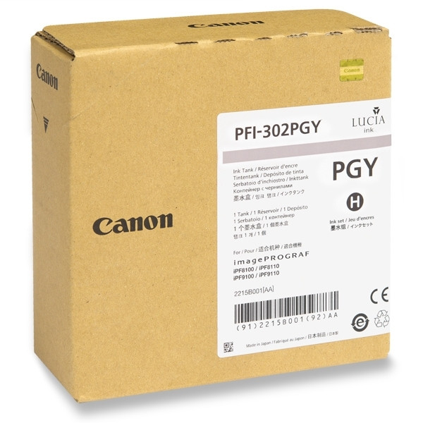 Canon PFI-302PGY inktcartridge foto grijs (origineel) 2218B001 018338 - 1