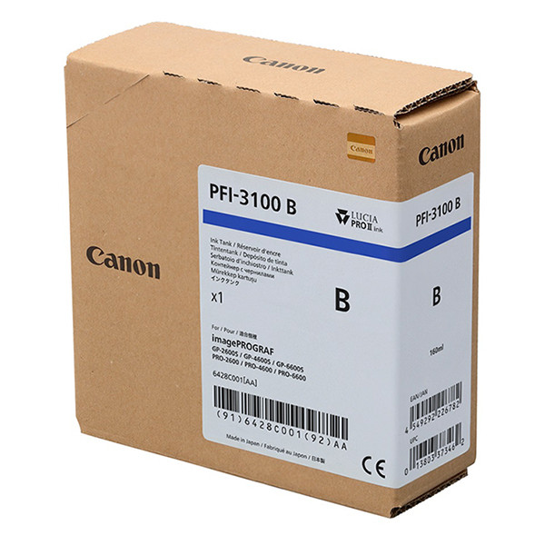 Canon PFI-3100B inktcartridge blauw (origineel) 6428C001 010548 - 1