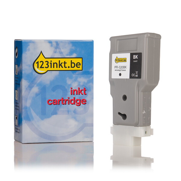 Canon PFI-320BK inktcartridge zwart hoge capaciteit (123inkt huismerk) 2890C001AAC 018437 - 1