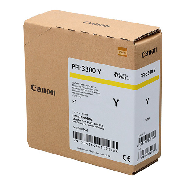 Canon PFI-3300Y inktcartridge hoge capaciteit geel (origineel) 6436C001 010564 - 1