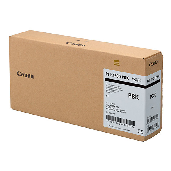 Canon PFI-3700PBK inktcartridge extra hoge capaciteit foto zwart (origineel) 6444C001 010580 - 1