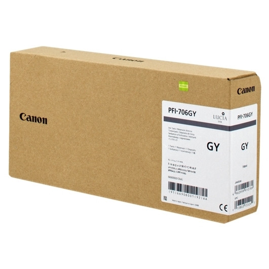 Canon PFI-706GY inktcartridge grijs hoge capaciteit (origineel) 6690B001 018888 - 1