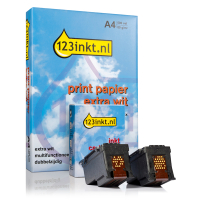 Canon PG-545 / CL-546 multipack zwart en kleur (123inkt huismerk) + pak papier 130733