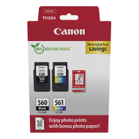 Canon PG-560 / CL-561 photo value pack incl. 40 vellen fotopapier (origineel) 3713C007 132286