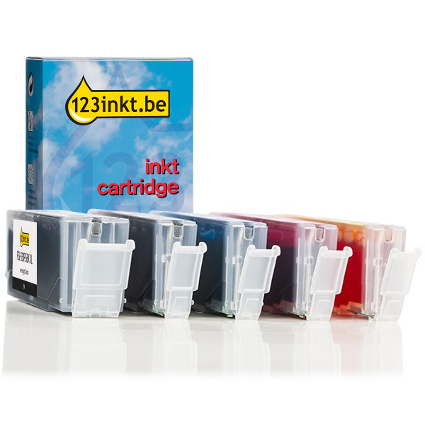 Canon PGI-550PGBK XL / CLI-551XL aanbieding: 2 zwart + 3 kleuren (123inkt huismerk) 6431B001C 6443B001C 6444B001C 6445B001C 6446B001C 120892 - 1