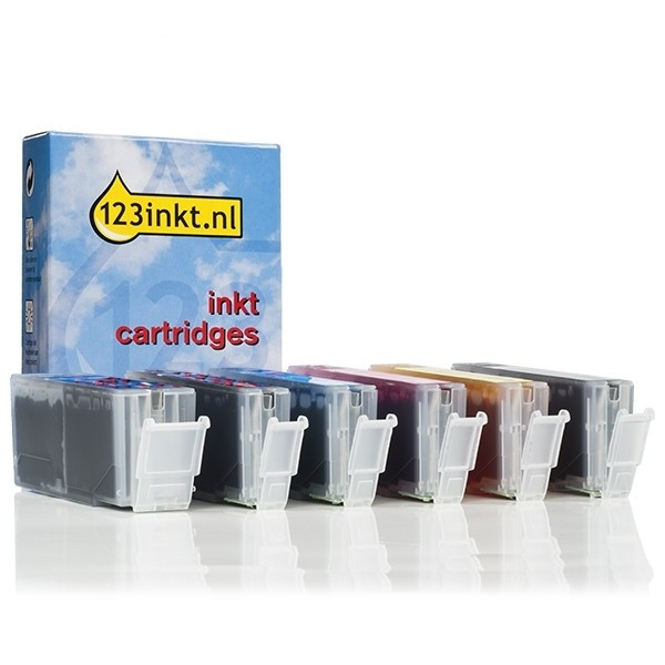 Canon PGI-580PGBK / CLI-581 aanbieding: 2 zwart + 4 kleuren (123inkt huismerk) 2078C001C 2103C001C 2104C001C 2105C001C 2106C001C 127152 - 1