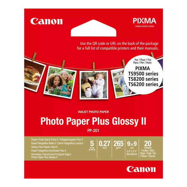 Canon PP-201 Glossy II Photo Paper Plus 8,8 x 8,8 cm (20 vellen) 2311B070 154075 - 1