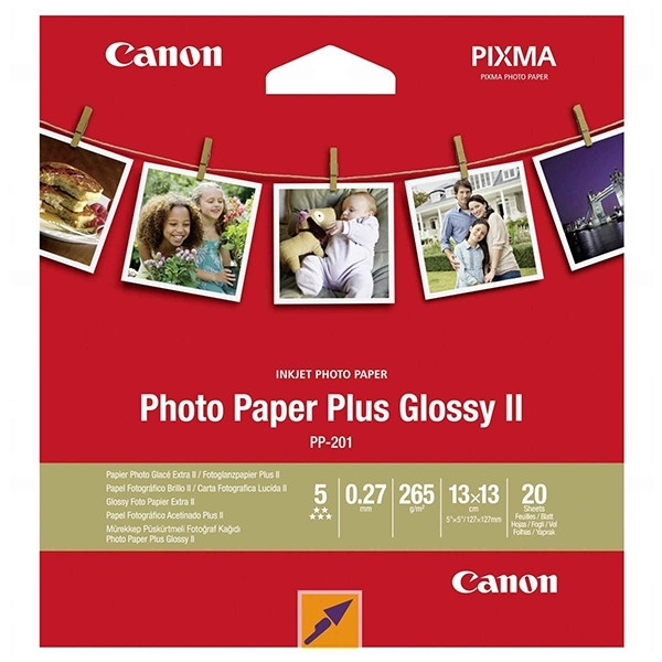 Canon PP-201 photo paper plus glossy II 265 g/m² 13 x 13 cm (20 vellen) 2311B060 150392 - 1
