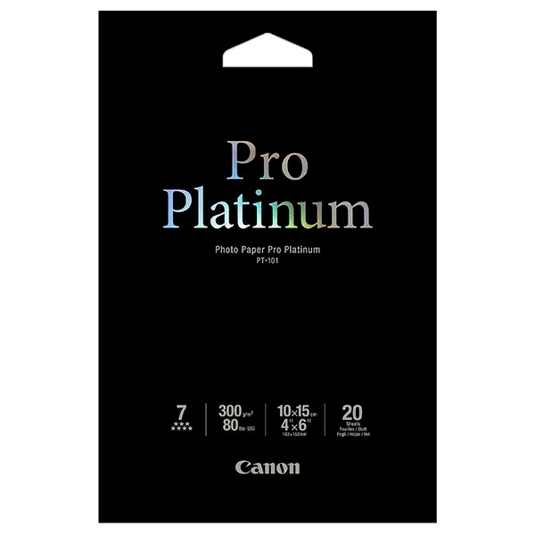 Canon PT-101 photo paper pro platinum 300 g/m² 10 x 15 cm (20 vellen) 2768B013 064594 - 1