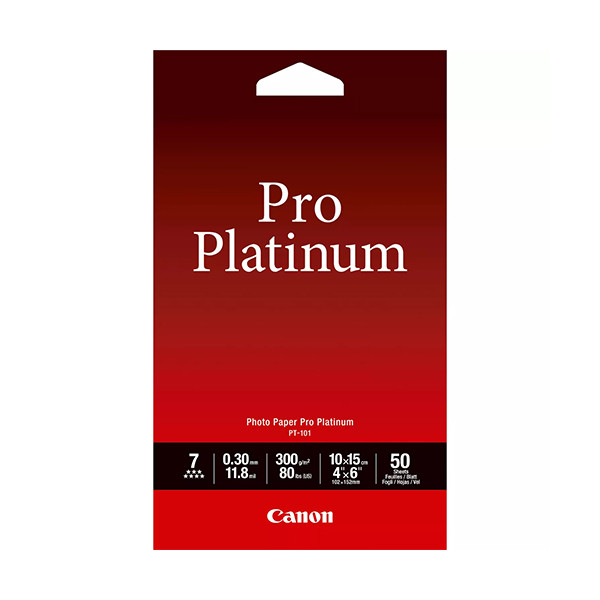 Canon PT-101 pro platinum photo paper 300 g/m² 10 x 15 cm (50 vellen) 2768B014 154064 - 1