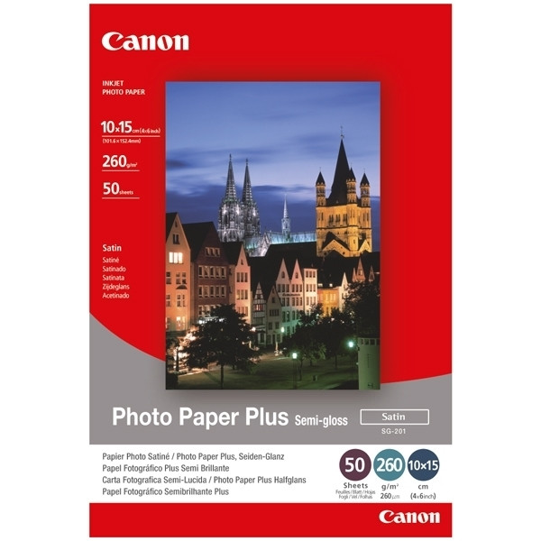 Canon SG-201 photo paper plus semi-gloss 260 g/m² 10 x 15 cm (50 vellen) 1686B015 154006 - 1
