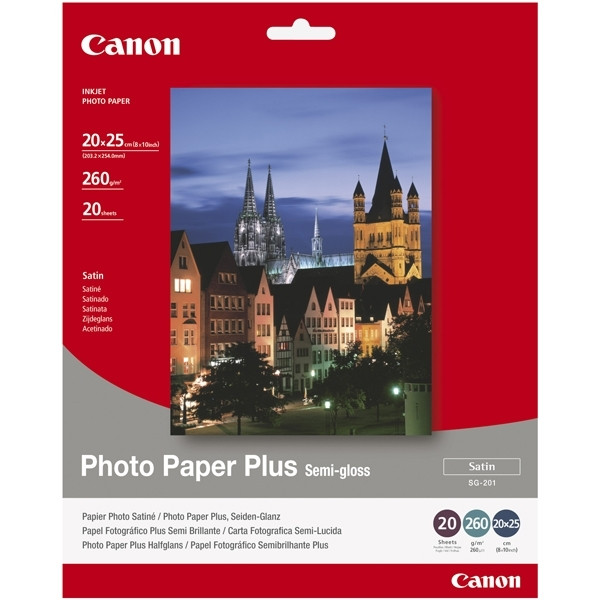 Canon SG-201 photo paper plus semi-gloss 260 g/m² 20 x 25 cm (20 vellen) 1686B018 154008 - 1