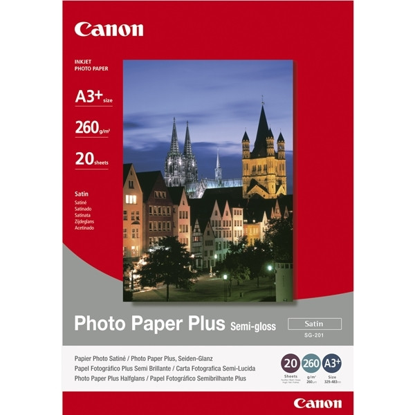 Canon SG-201 photo paper plus semi-gloss 260 g/m² A3+ (20 vellen) 1686B032 150342 - 1