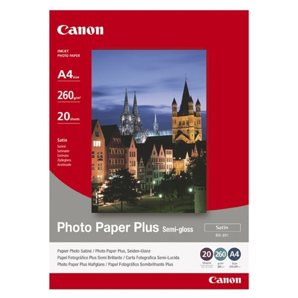 Canon SG-201 photo paper plus semi-gloss 260 g/m² A4 (20 vellen) 1686B021 064590 - 1