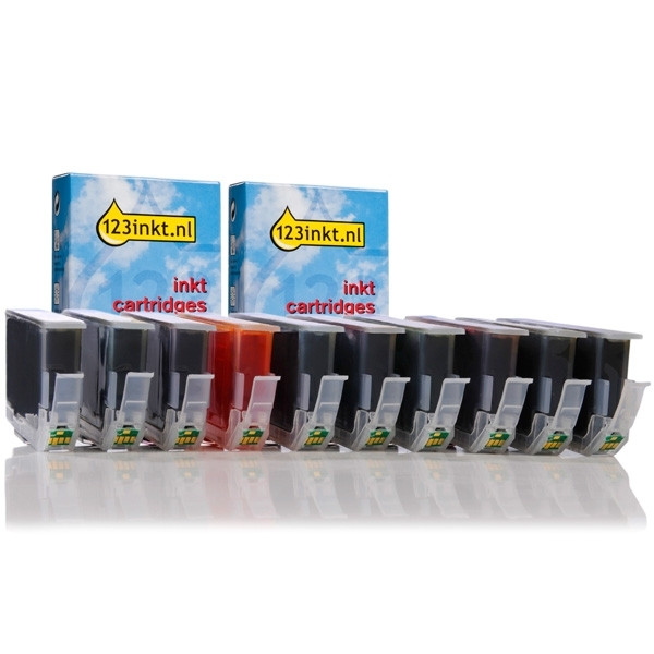 Canon aanbieding: voor PIXMA Pro 9500 (2 zwart + 8 kleuren) (123inkt huismerk) 1033B001C 1034B001C 1035B001C 1036B001C 1037B001C 127120 - 1