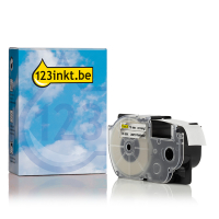 Casio XR-18GX tape zwart op transparant 18 mm (123inkt huismerk) XR18XC 056412