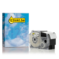 Casio XR-24AX tape wit op transparant 24 mm (123inkt huismerk)  056395