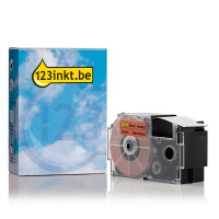 Casio XR-24RD tape zwart op rood 24 mm (123inkt huismerk) XR24RDC 056383