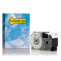 Casio XR-24WE tape zwart op wit 24 mm (123inkt huismerk) XR24WEC 056382