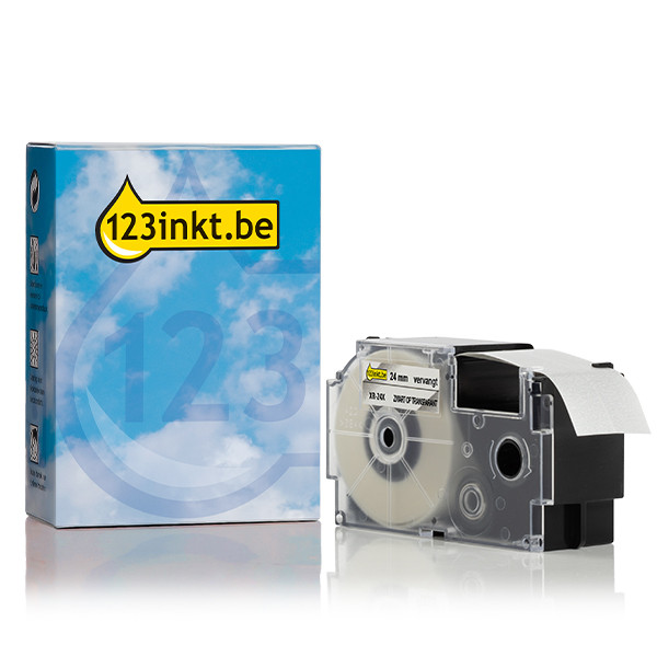 Casio XR-24X tape zwart op transparant 24 mm (123inkt huismerk) XR24XC 056381 - 1