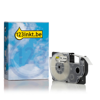 Casio XR-9GX tape zwart op transparant 9 mm (123inkt huismerk) XR-9X1C 056406
