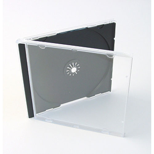Cd-doosjes transparant met zwarte tray (25 stuks)  050010 - 1