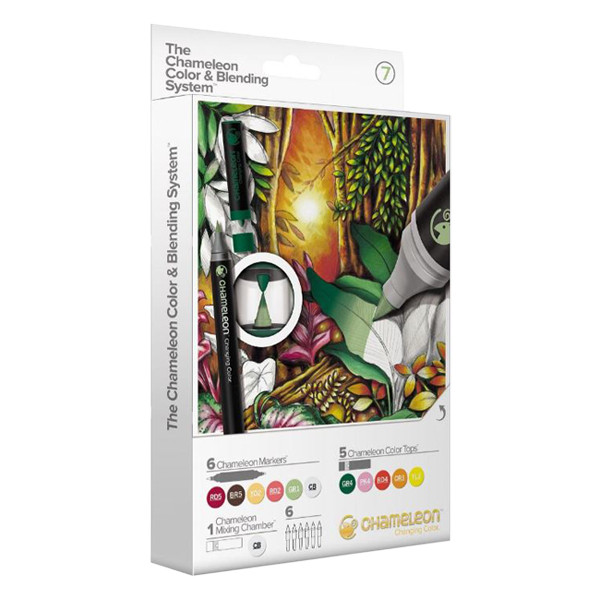Chameleon Color & Blending System verfstiften set nr. 7 (6 stiften en 5 color tops) 793089 CS6607 400905 - 1
