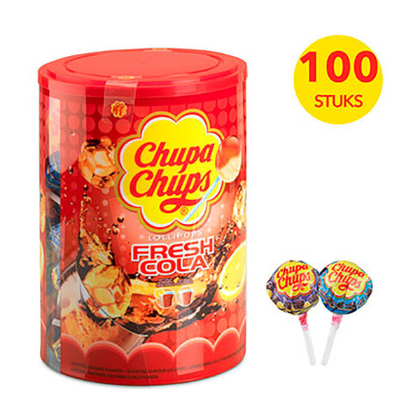 Chupa Chups Fresh Cola lolly's grootverpakking (100 stuks) 423431 - 1