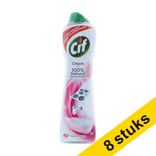 Aanbieding: 8x Cif vloeibaar schuurmiddel Pink Flower (500 ml) SCI00036 - 1